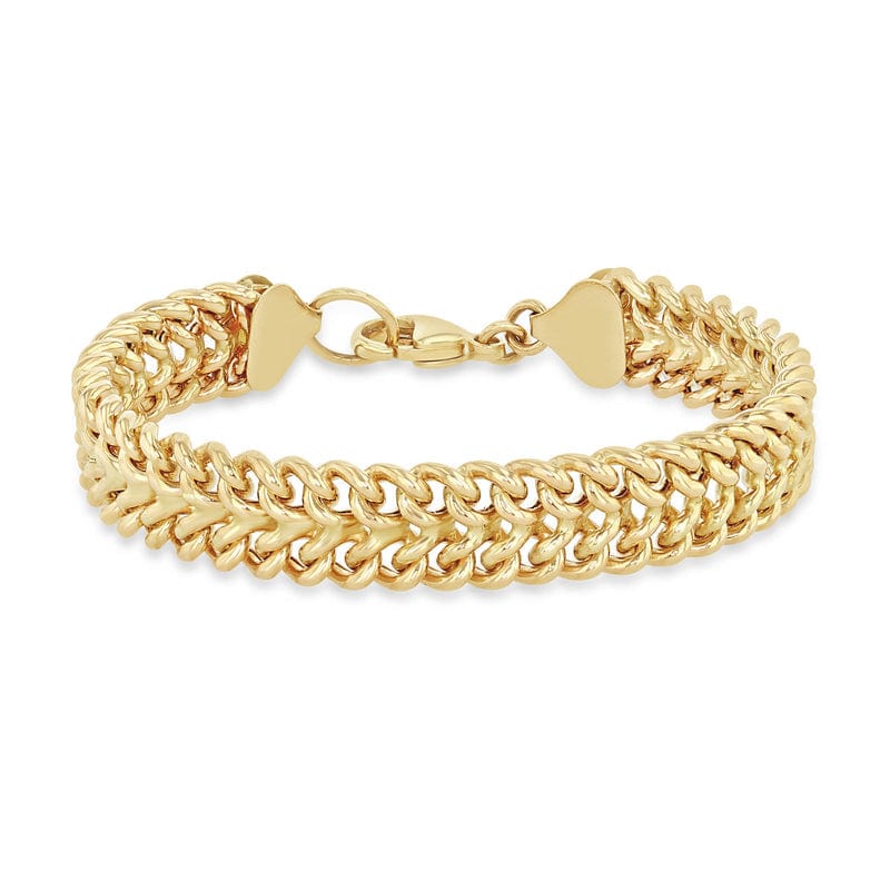 Gold chain bracelet, Wide chain popular bracelet