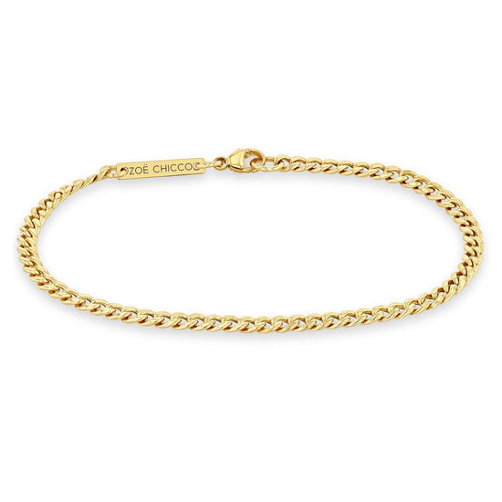 BRC-14K 14k Gold Small Curb Chain Bracelet