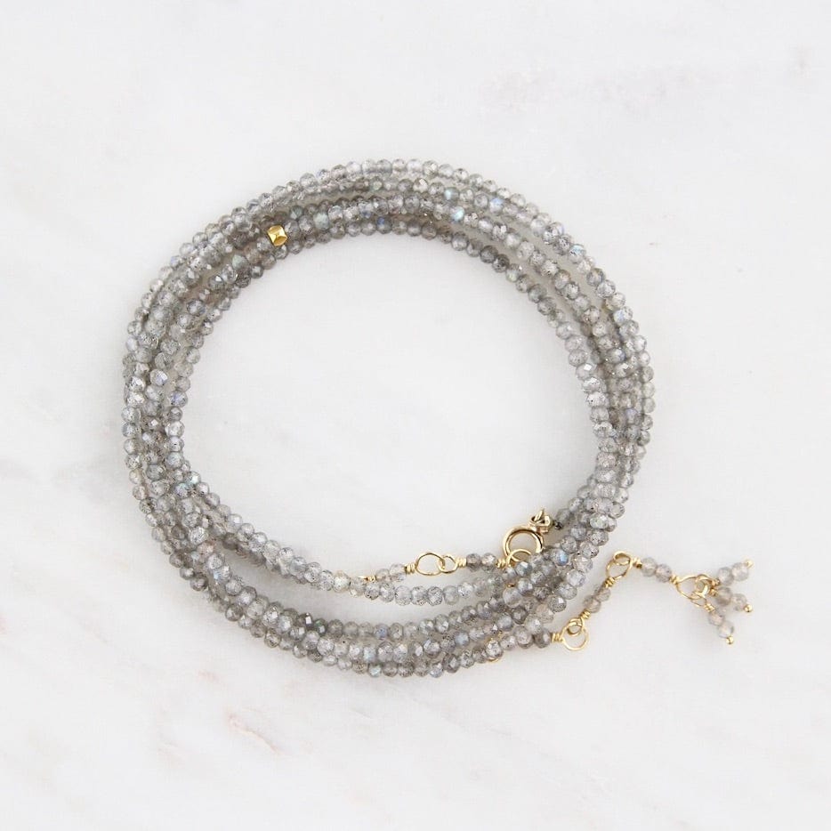 BRC-18K Labradorite Wrap Bracelet & Necklace
