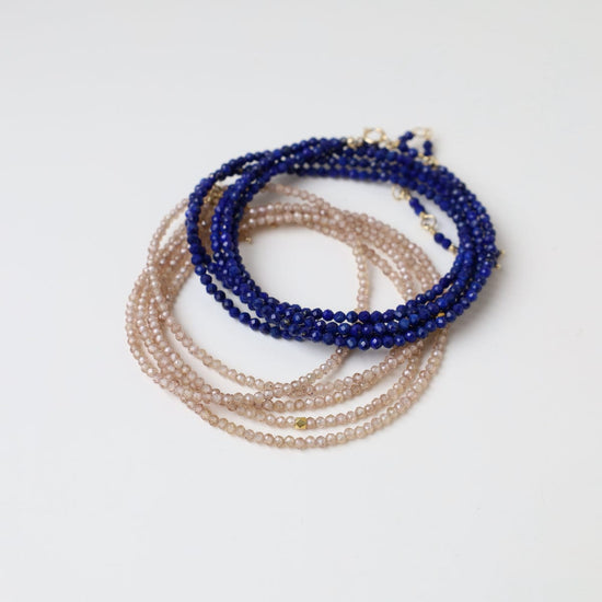 BRC-18K Lapis Wrap Bracelet & Necklace