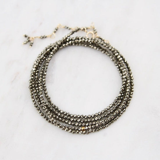 BRC-18K Pyrite Wrap Bracelet & Necklace