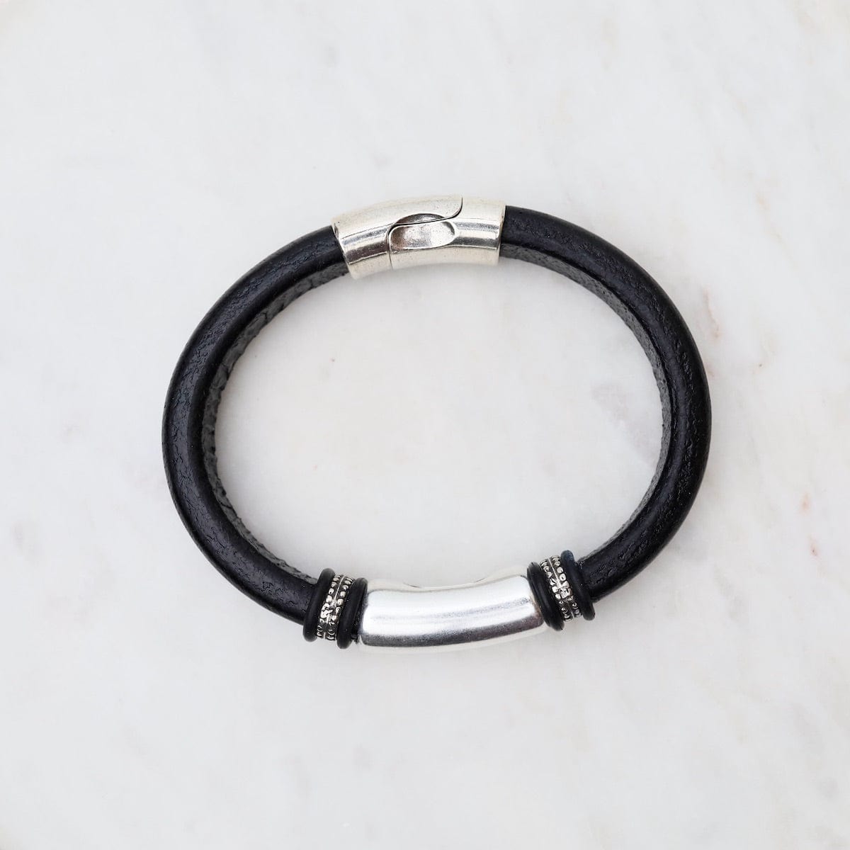 Black Titan Leather Bracelet – Dandelion Jewelry