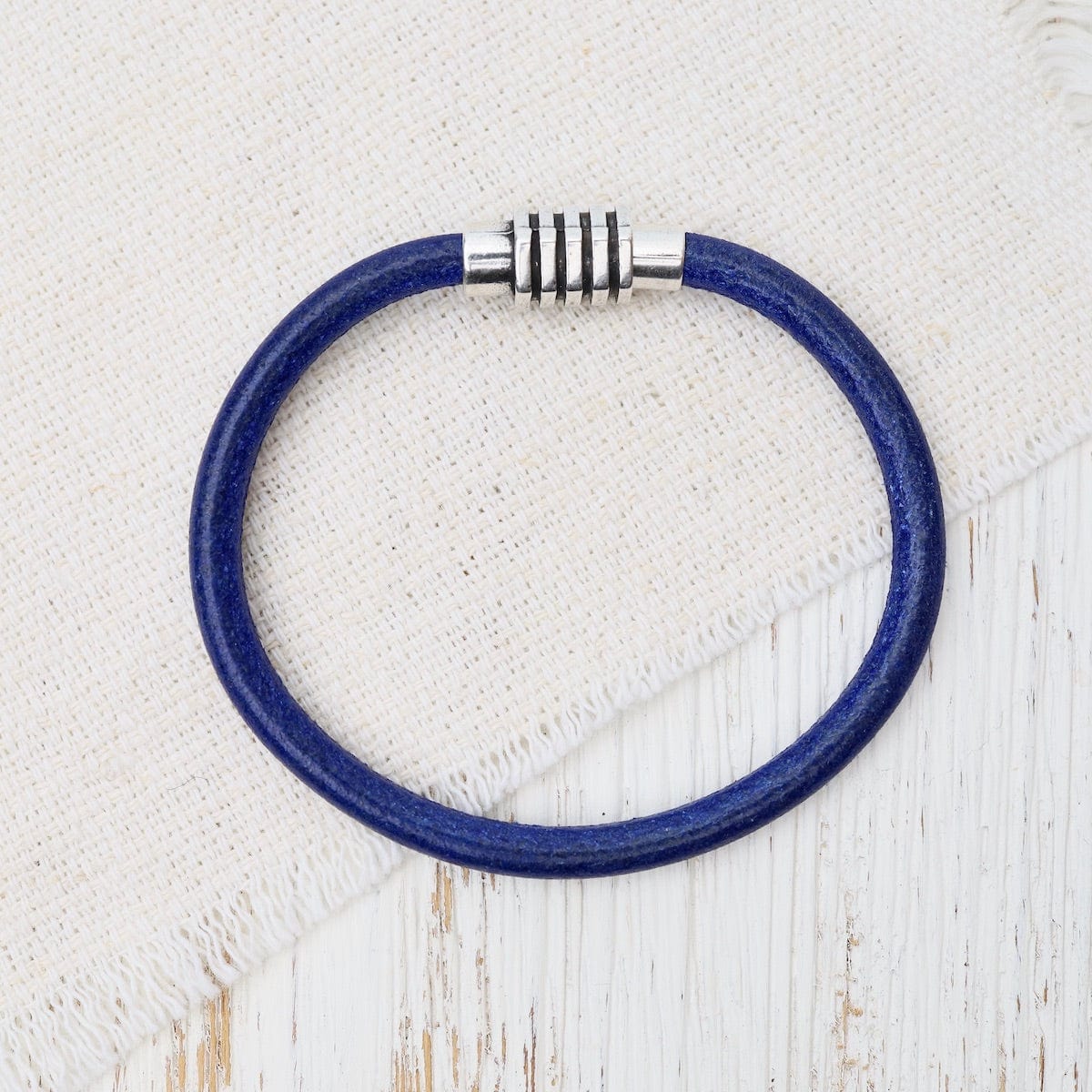 BRC Classic Blue Leather Bracelet