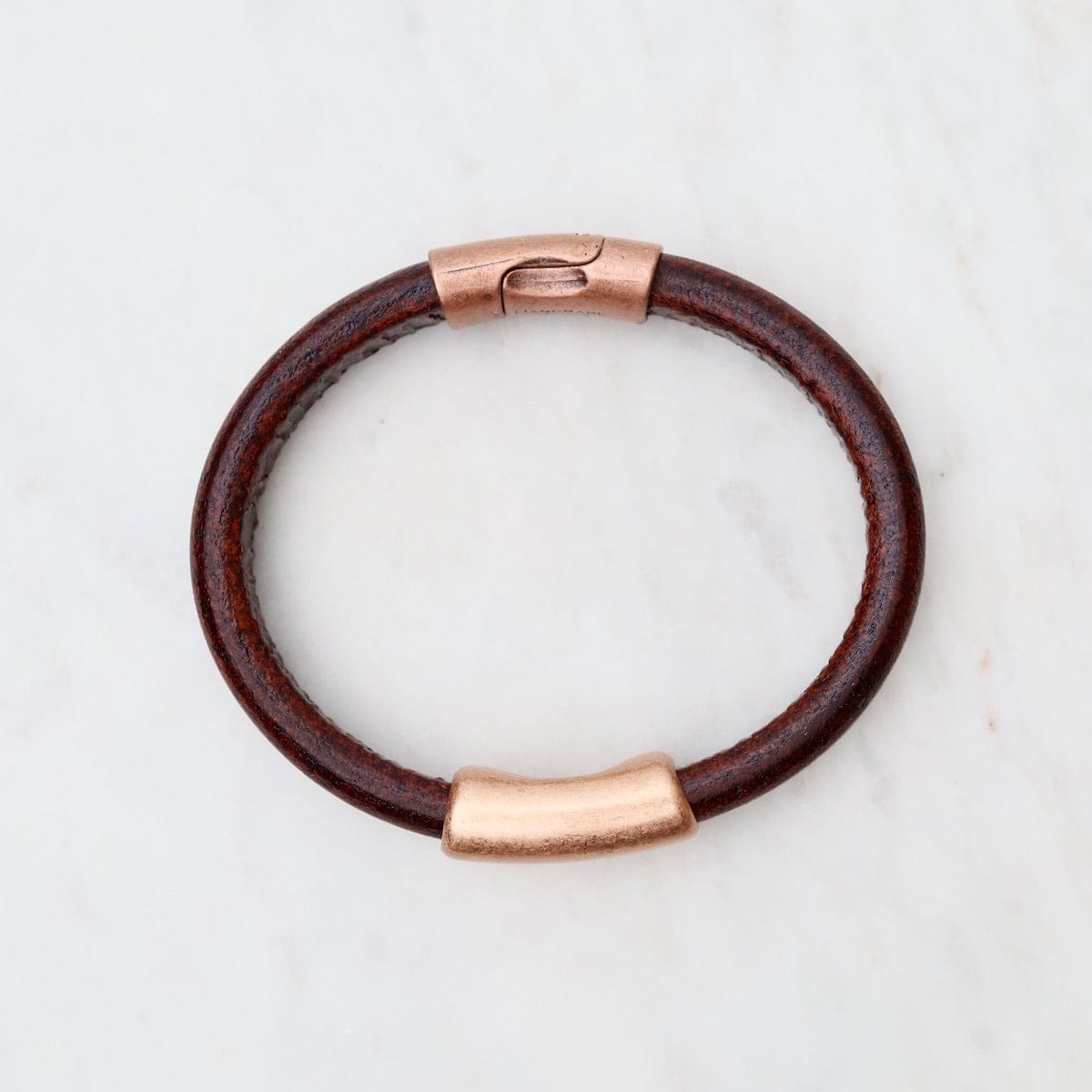 Copper North Brown Leather Bracelet – Dandelion Jewelry