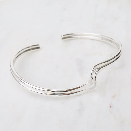 BRC Double Wave Flat Sterling Silver Cuff