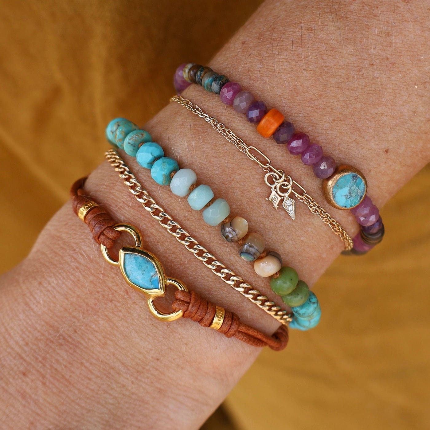 Reina Single Wrap Bracelet Turquoise – Dandelion Jewelry