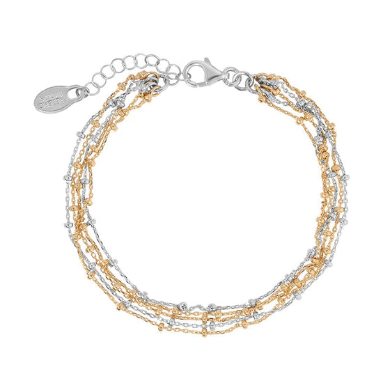 BRC-GPL Sterling Silver & Yellow Gold Plated Duet Bracelet