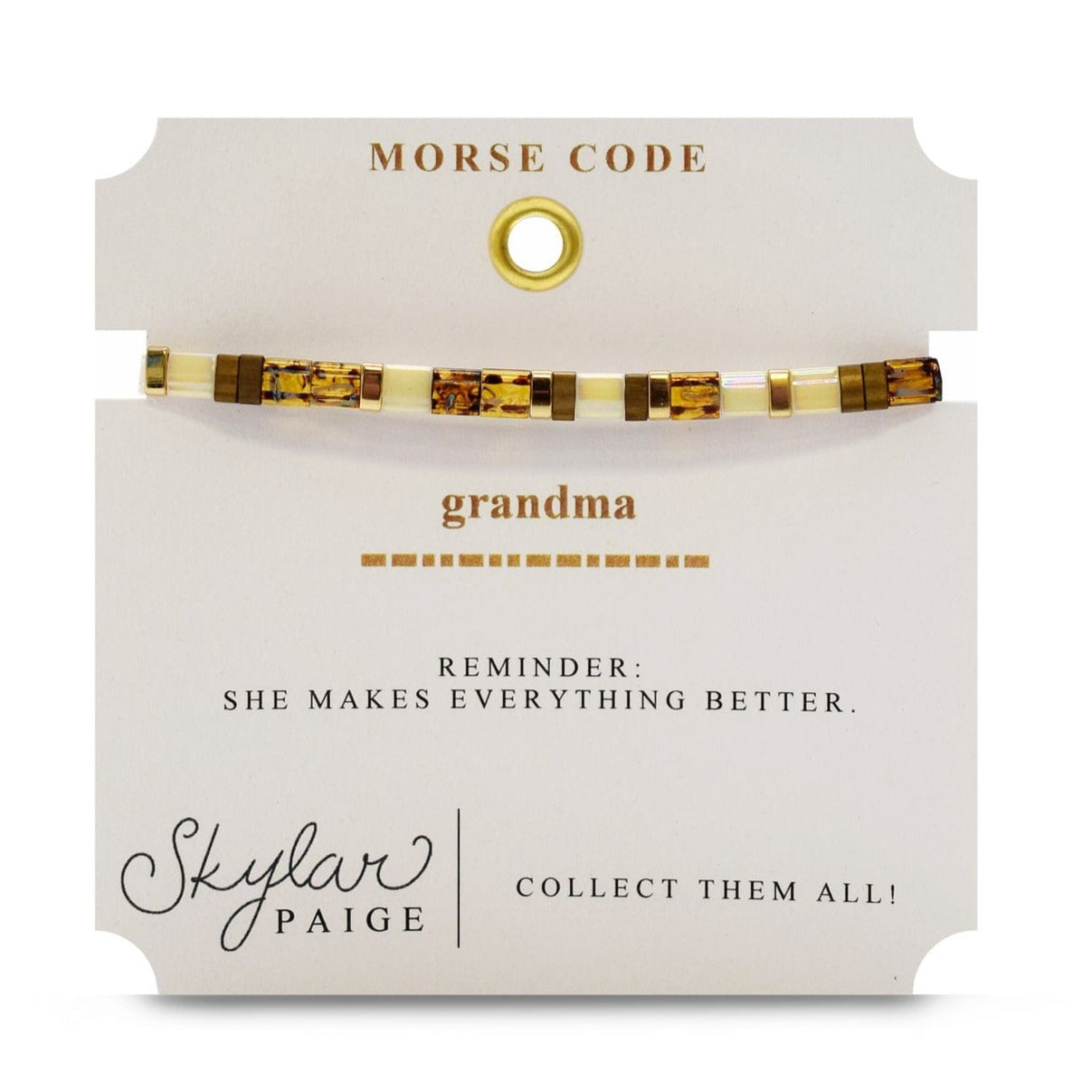 BRC Grandma - Morse Code Tila Beaded Bracelet