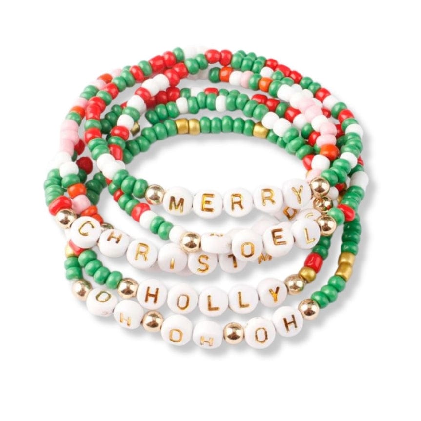 Christmas Holiday Beaded Friendship Stretch Bracelets – Dandelion