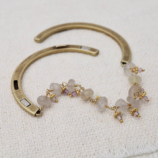 BRC-JM Handmade Single Bead Chain of Rutilated Quartz Bracelet