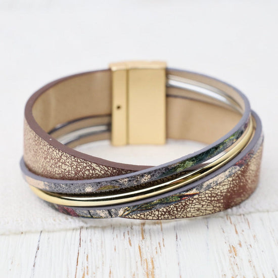 BRC-JM Matte Gold Metallic Gold Print Bracelet