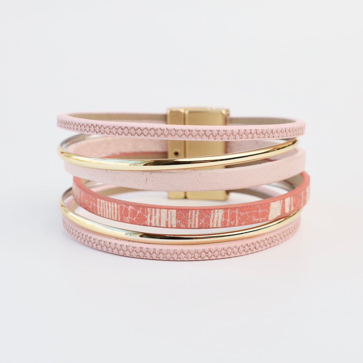 BRC-JM Matte Gold Pink Print Bracelet