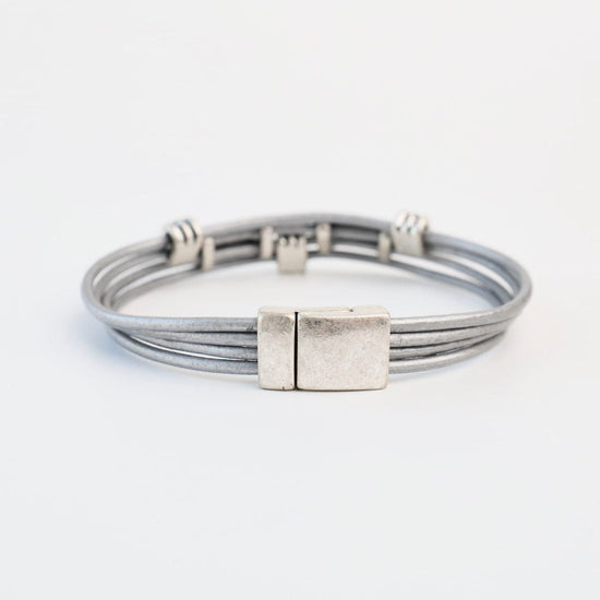 BRC-JM Matte Silver Grey Rectangle Bracelet