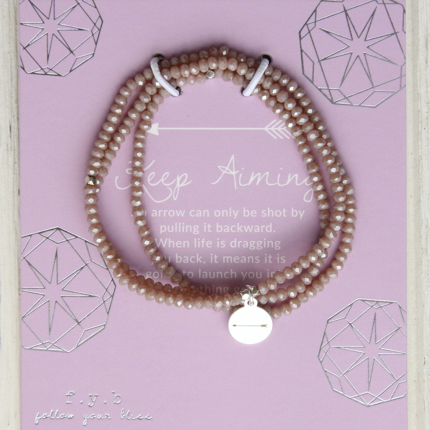 Keep Aiming - Stretchy Nude Crystal Wrap Bracelet – Dandelion Jewelry