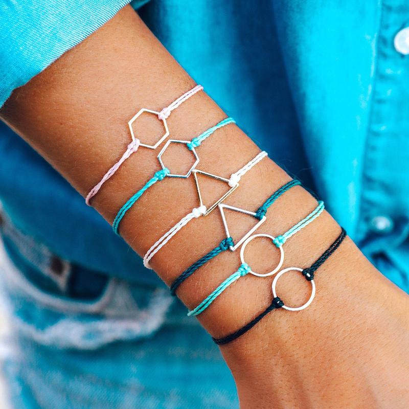 Pura Vida Silver Circle Charm Bracelet Black – Dandelion Jewelry