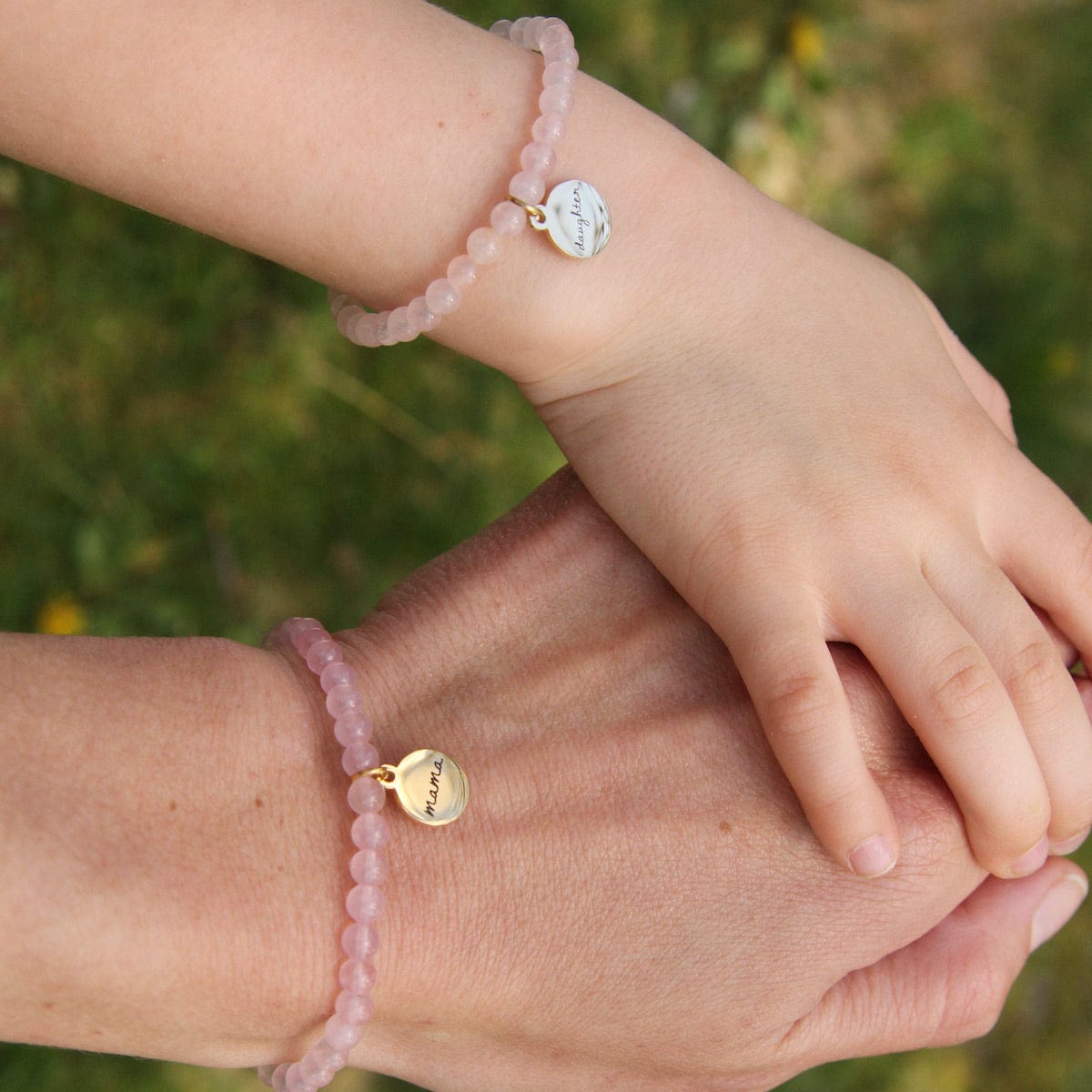 Rose Quartz Mom Me Bracelet Set – Dandelion Jewelry