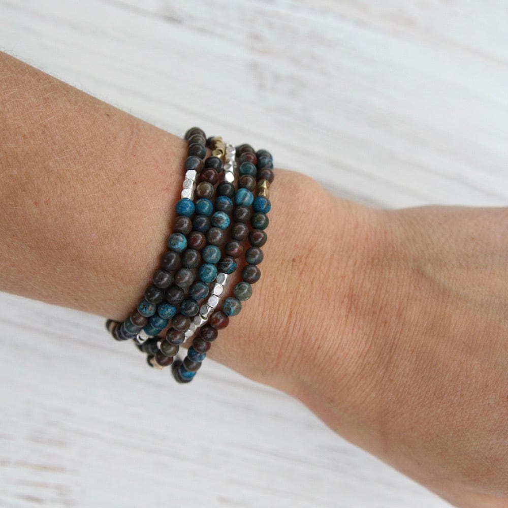 turquoise stone of sky WRAP BRACELET & NECKLACE