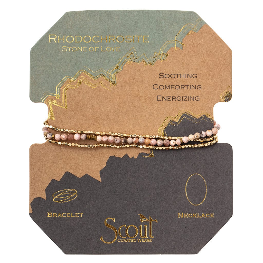 BRC Scout Delicate Rhodochrosite Wrap Bracelet and Necklace