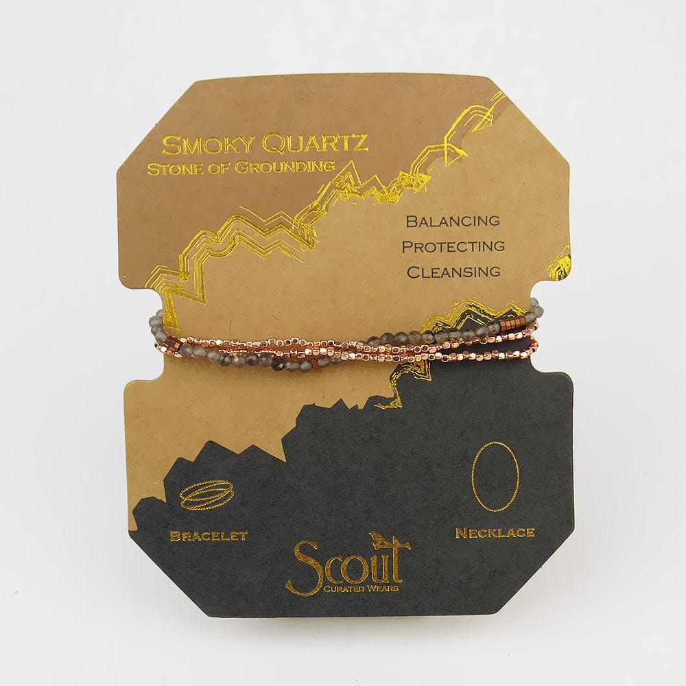 delicate smoky quartz WRAP BRACELET & NECKLACE
