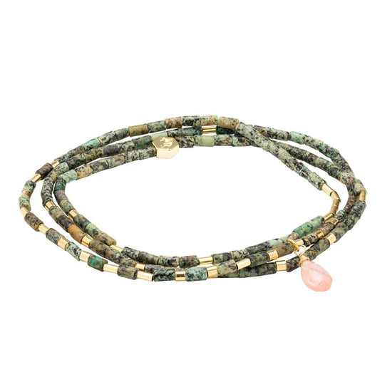 BRC Scout Teardrop Stone Wrap African Turquoise/Watermelon/Gold