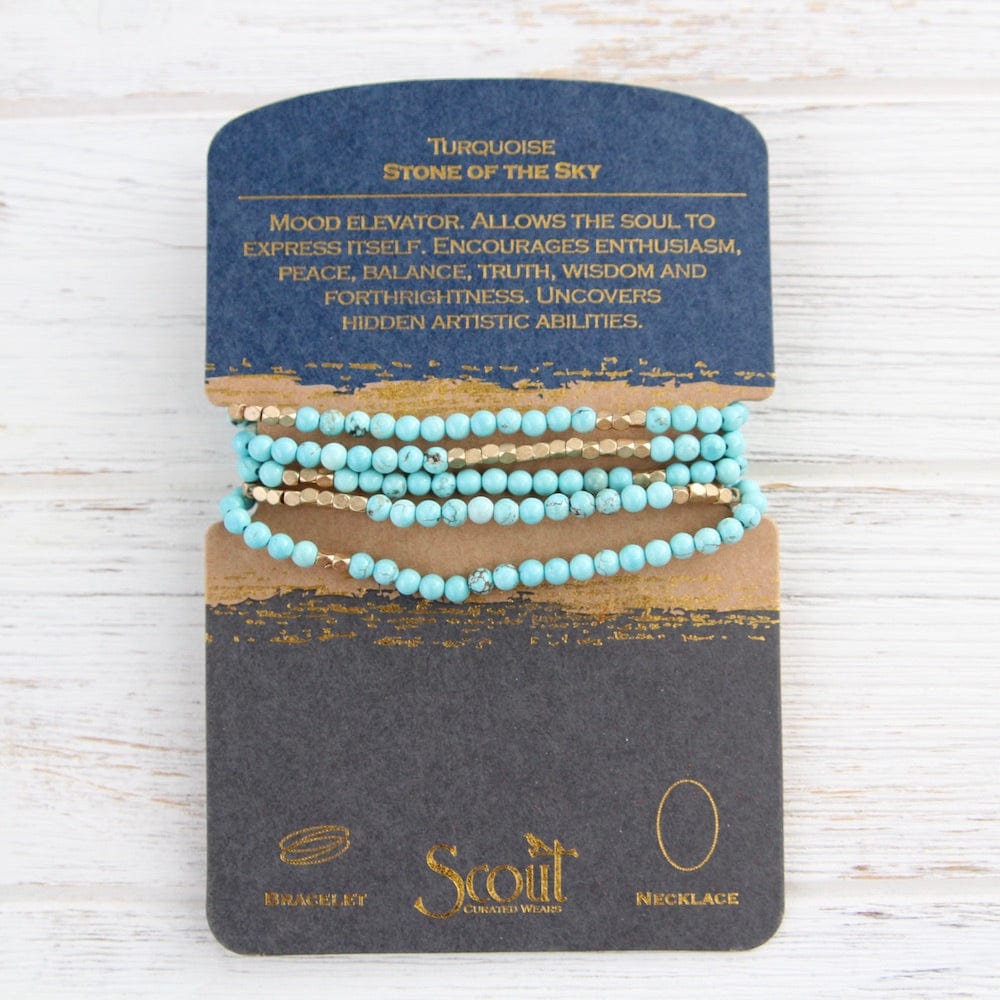 turquoise stone of sky WRAP BRACELET & NECKLACE