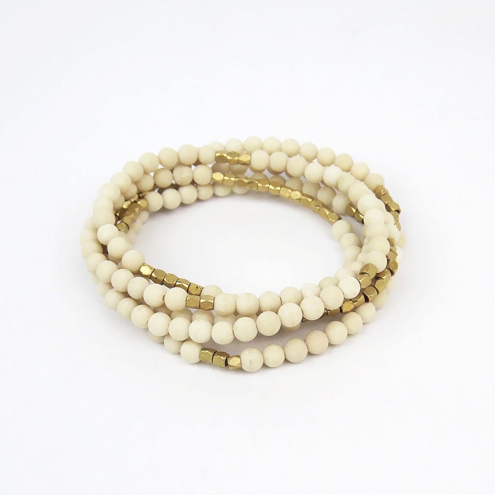 Scout White Fossil Jasper Wrap Dandelion Jewelry