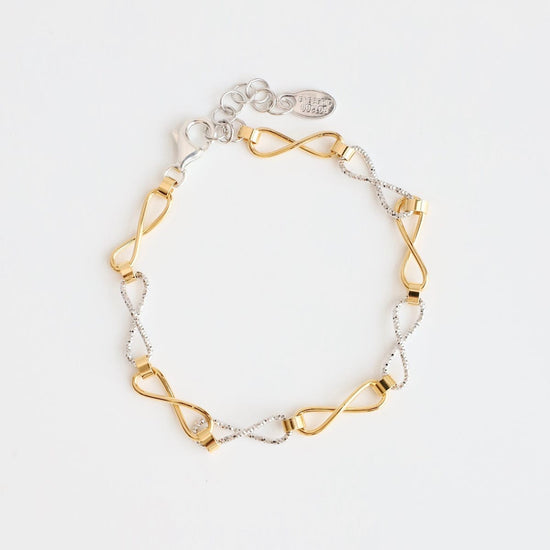 BRC Sterling Silver & Yellow Gold Plated Infinity Brac