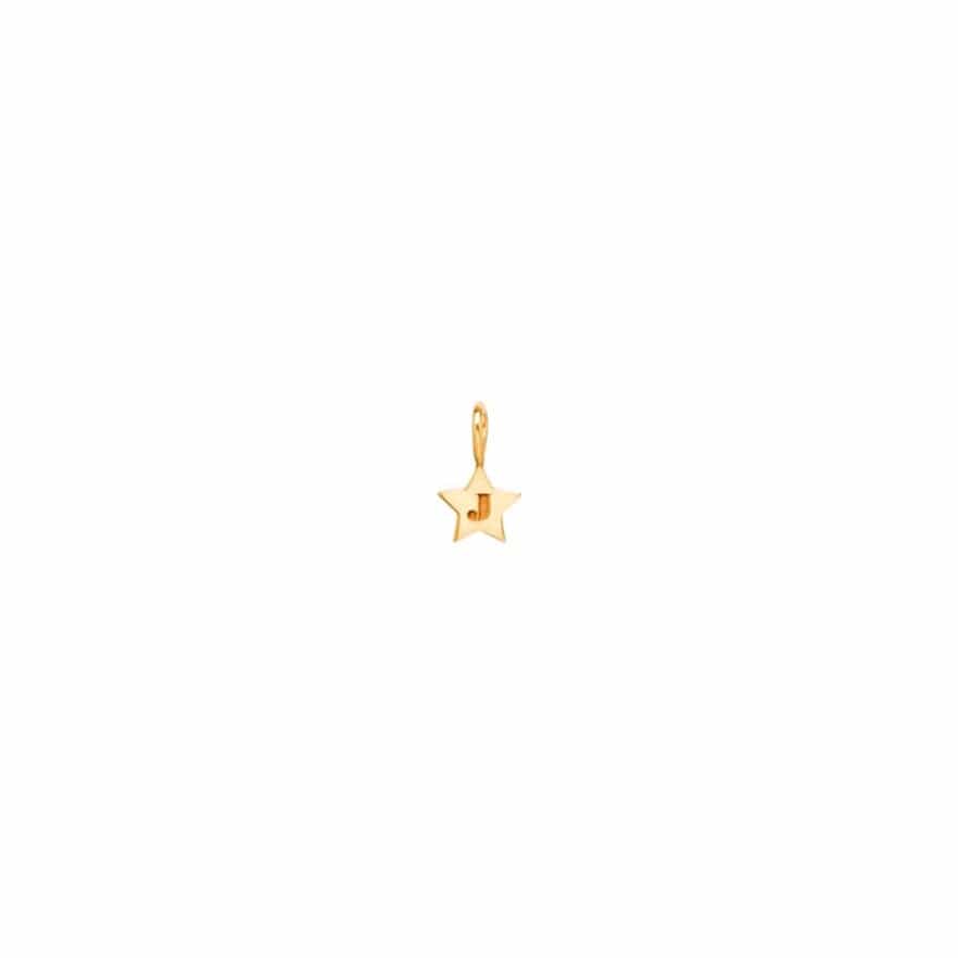 CHM-14K 14K Gold Tiny Star Charm With Tiny Letter