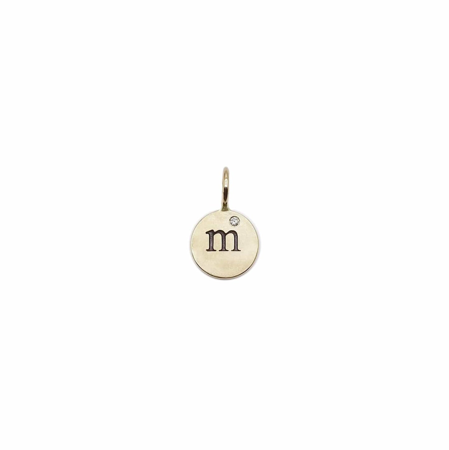 CHM 14k Yellow Gold Single Letter Charm with Diamond