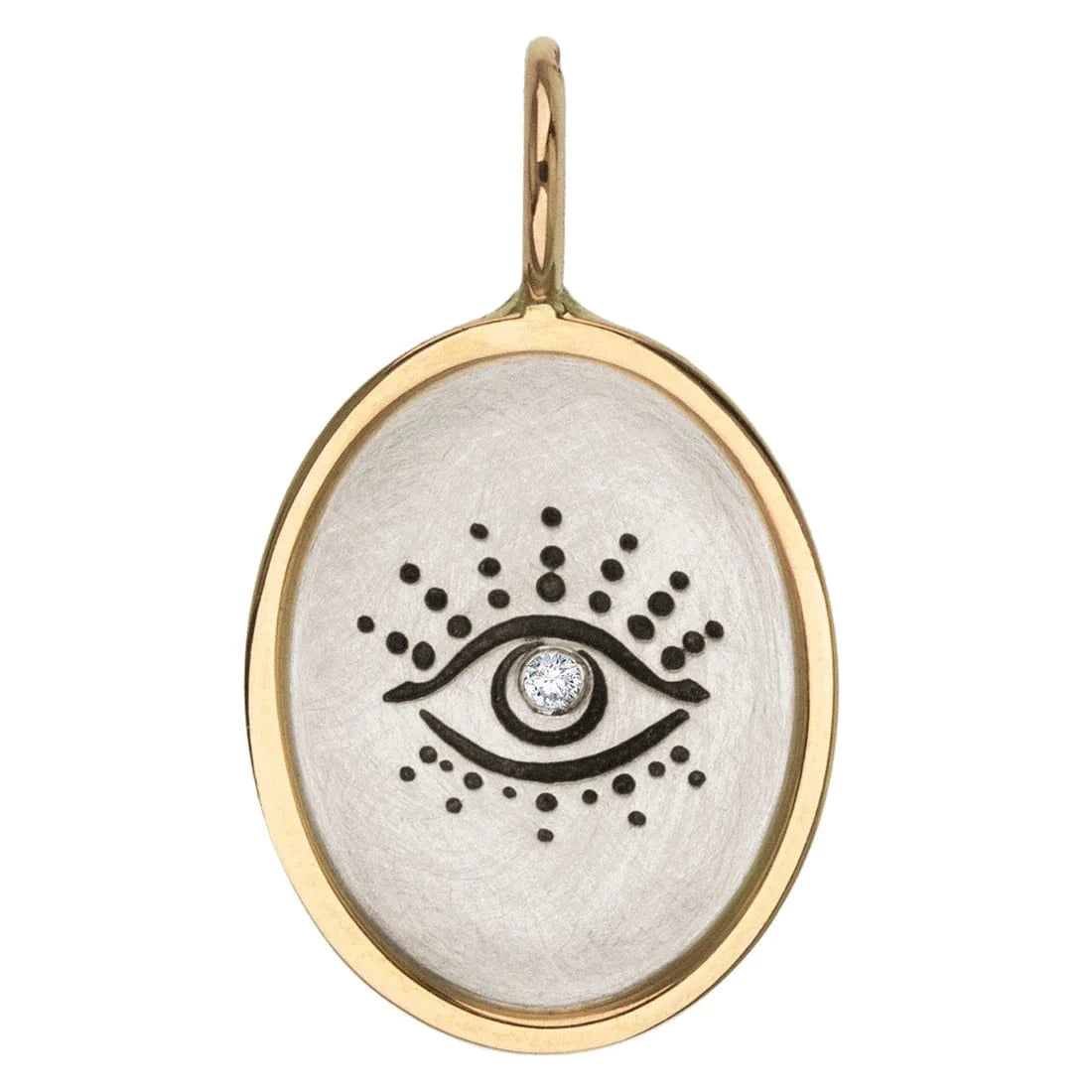 CHM Evil Eye Oval Charm with Diamond