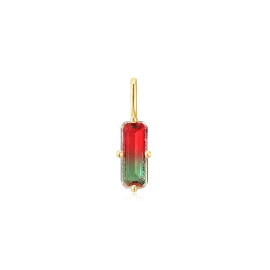 CHM-GPL Gold Faceted Red Charm