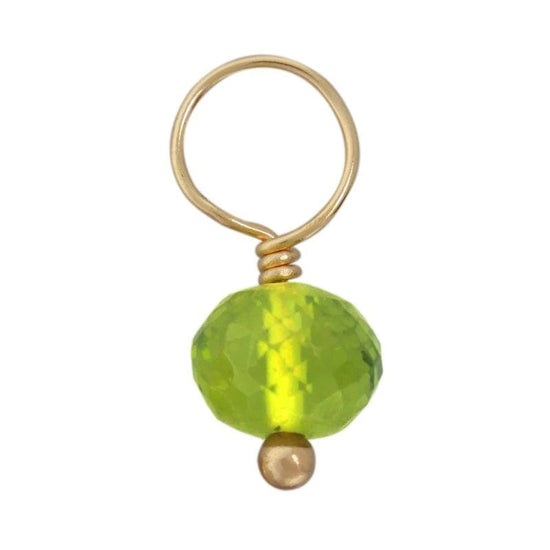 CHM Peridot Faceted Rondelle Gemstone Charm