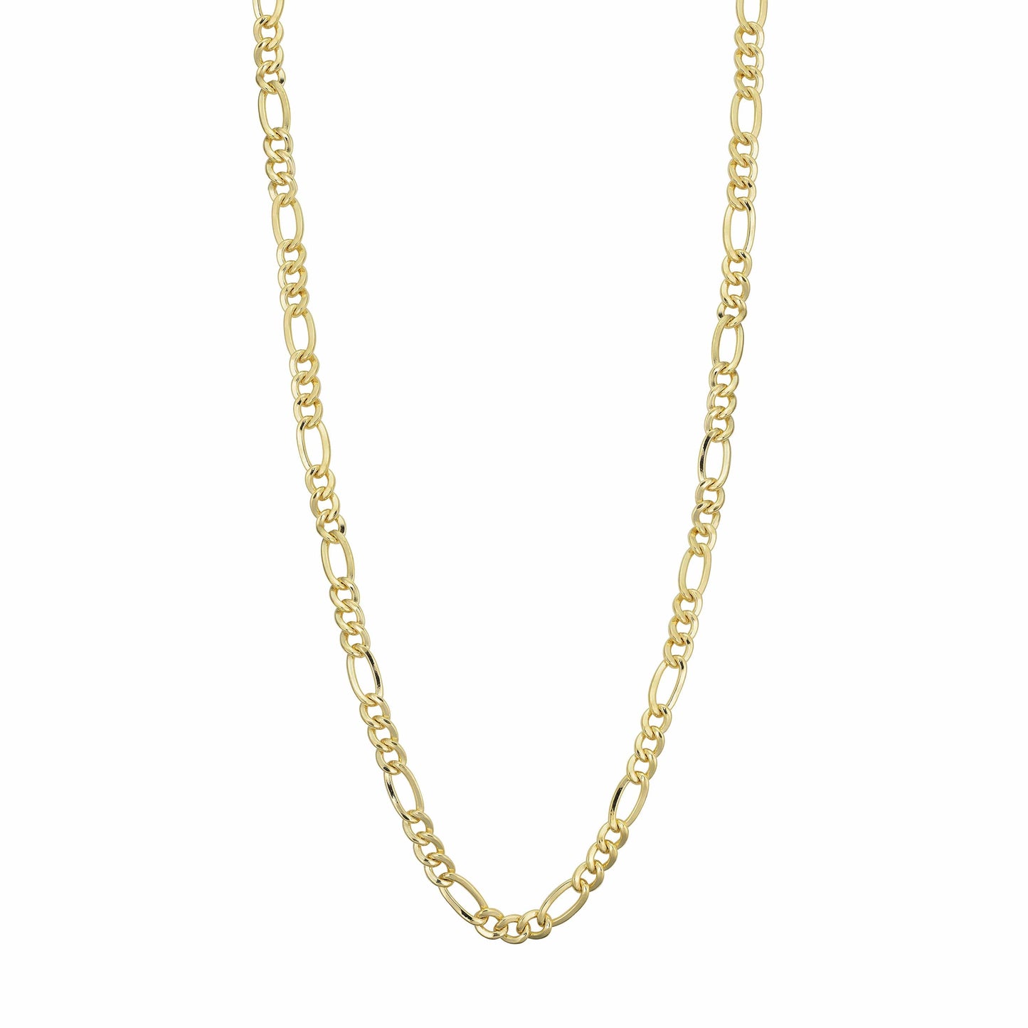 CHN-10K 10k Yellow Gold HOllow 3.7mm Figaro Link Chain - 1