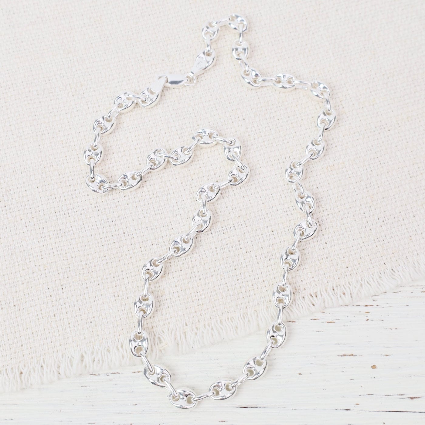 Sterling Silver 5.2mm Puffed Mariner Chain – Dandelion Jewelry
