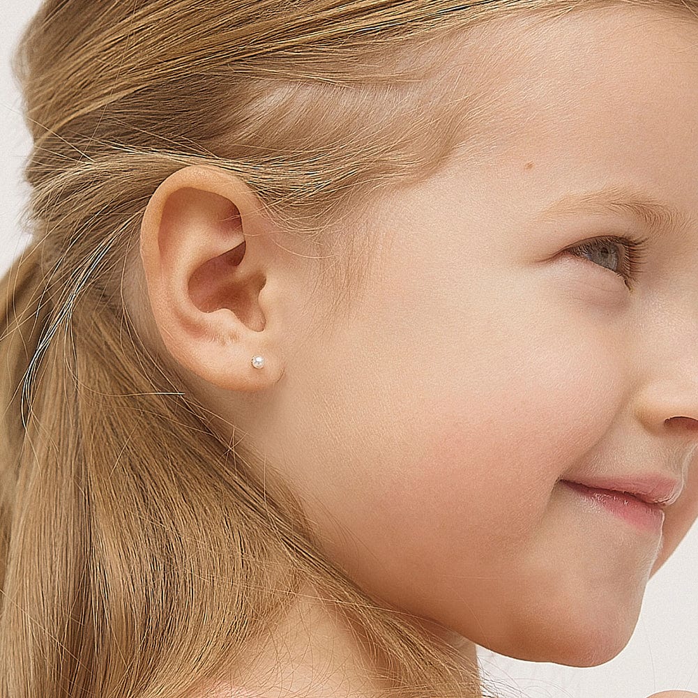 EAR-14K 14k Classic 4.5mm Cultured Pearl Children's Earrings - Screw Back