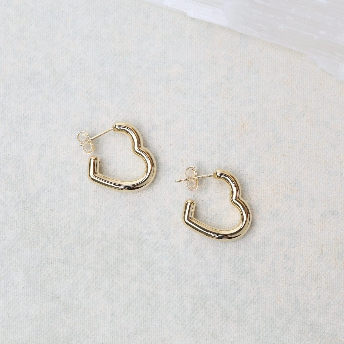14K Small Open Heart Hoop Earrings – Dandelion Jewelry