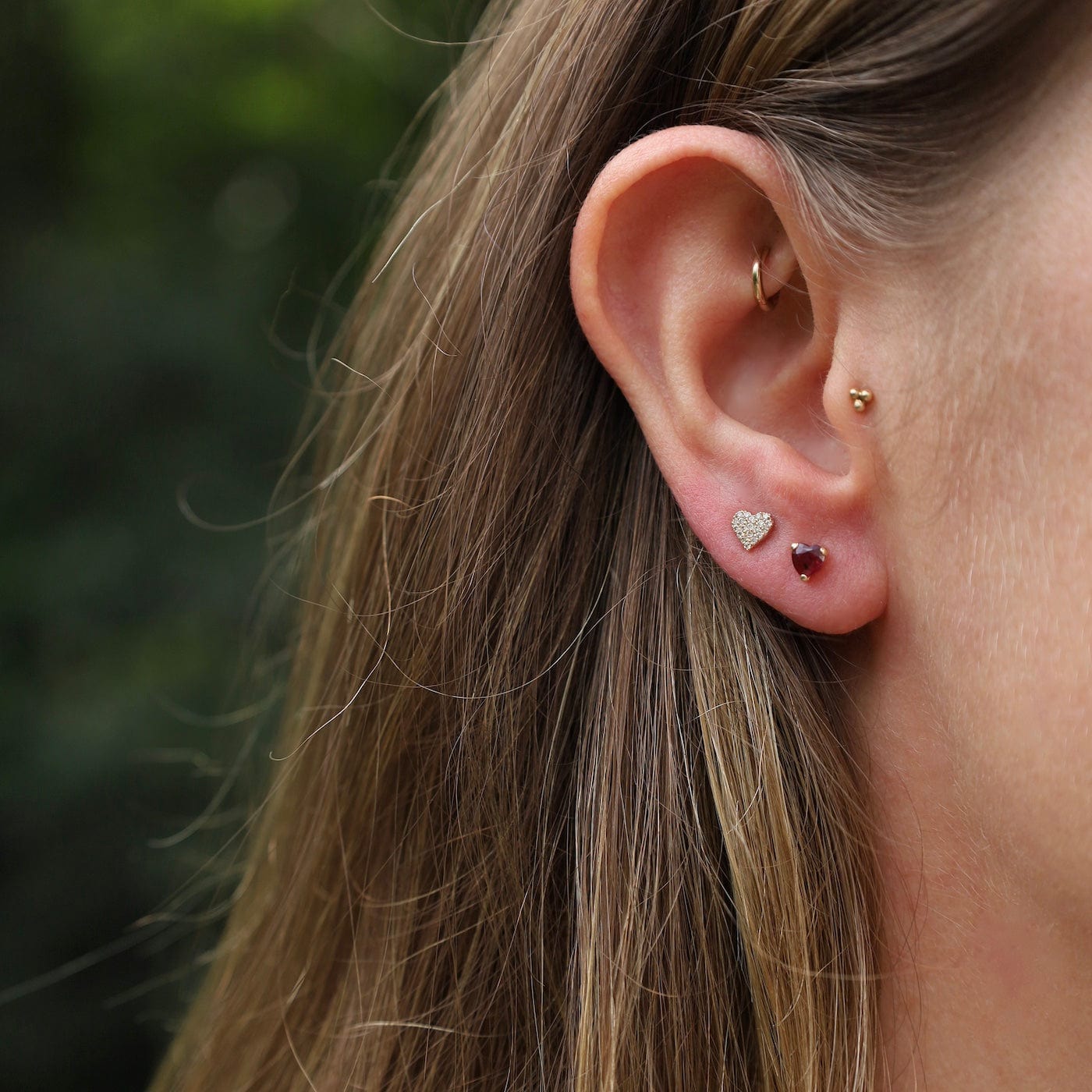 14k Yellow Gold Pave Diamond Heart Post Earrings – Dandelion Jewelry