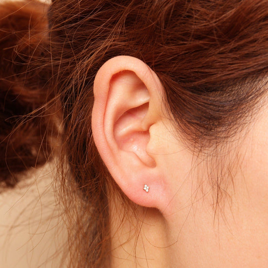 EAR-14K Single Diamond Stud Earring - SOLD AS SINGLE