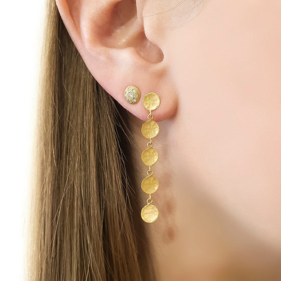 EAR-18K Diamond Stardust Button Stud Earrings