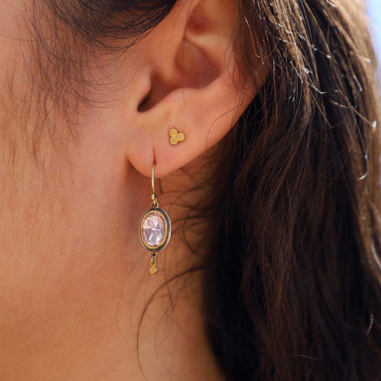 EAR-22K Pink Tourmaline Drop Earrings