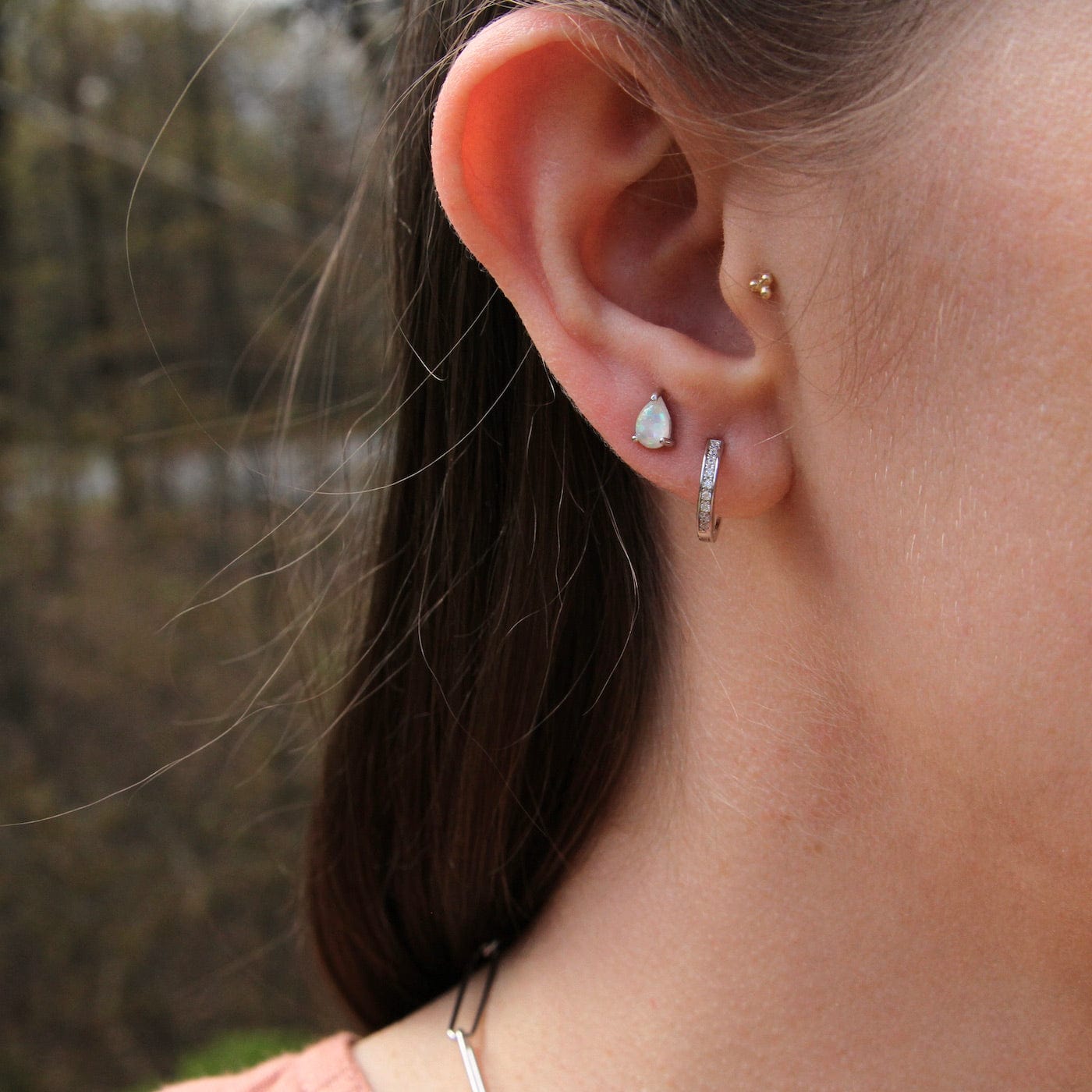 EAR Coco Huggie - Sterling Silver with CZ