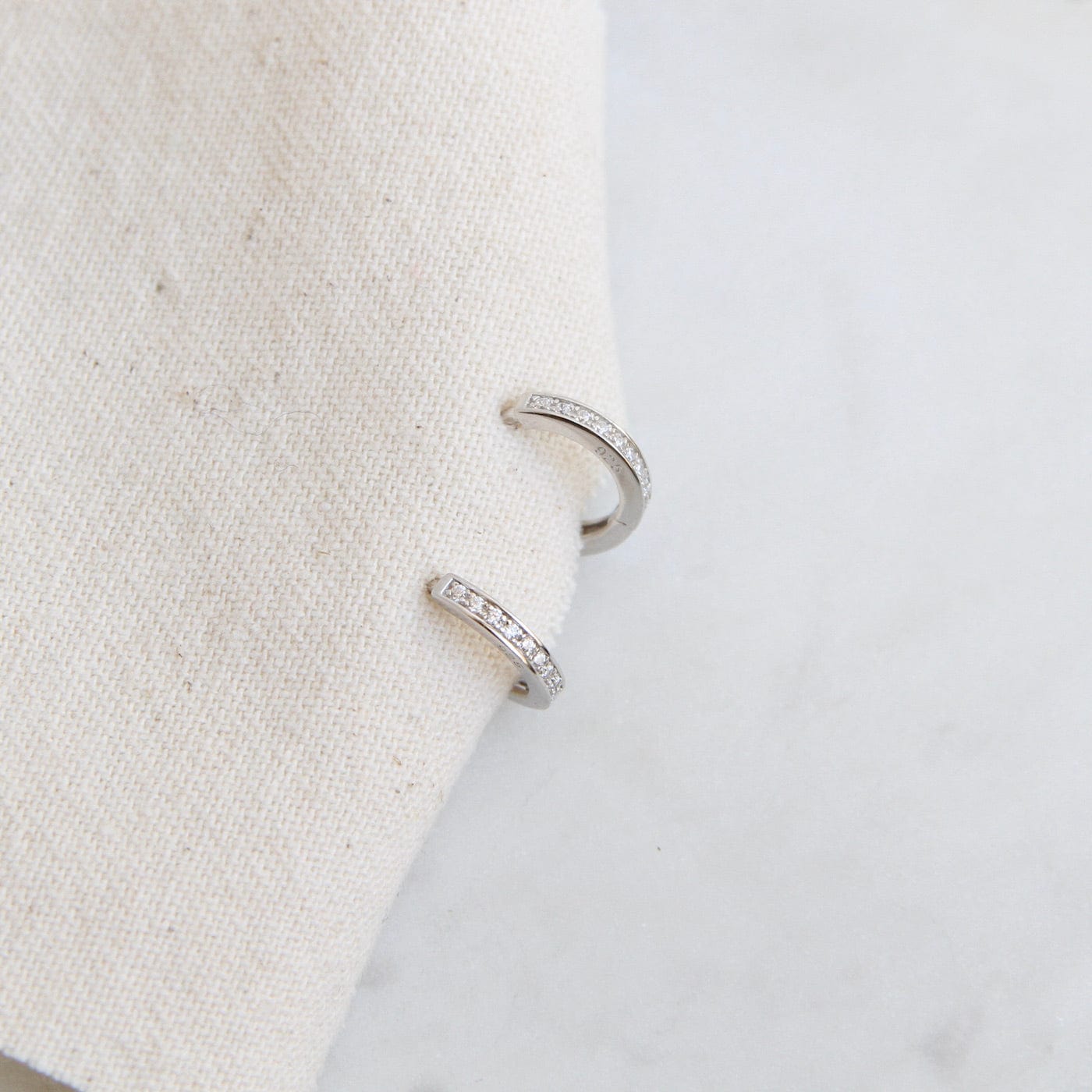 EAR Coco Huggie - Sterling Silver with CZ