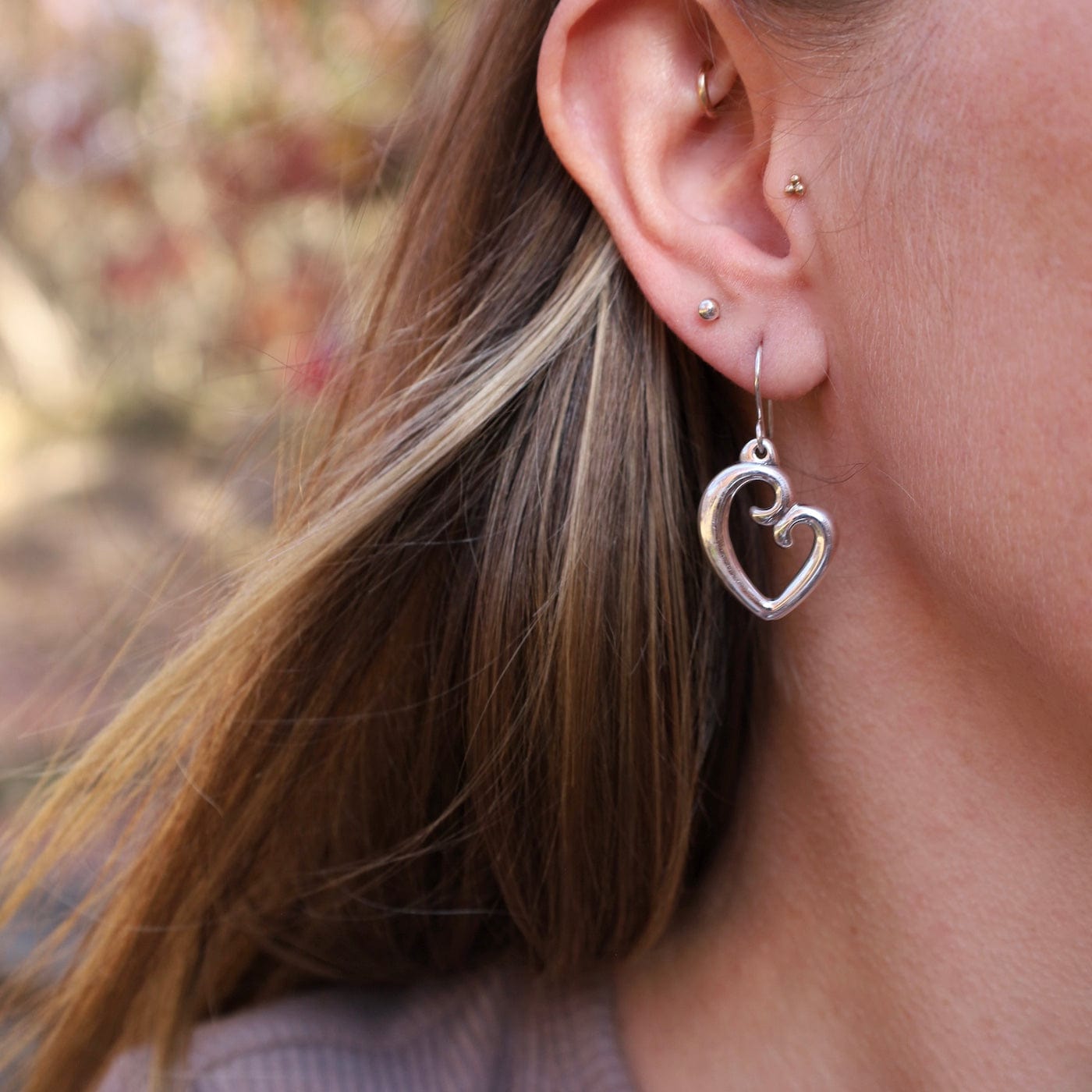 Electroform Slanted Heart Dangle Earrings – Dandelion Jewelry