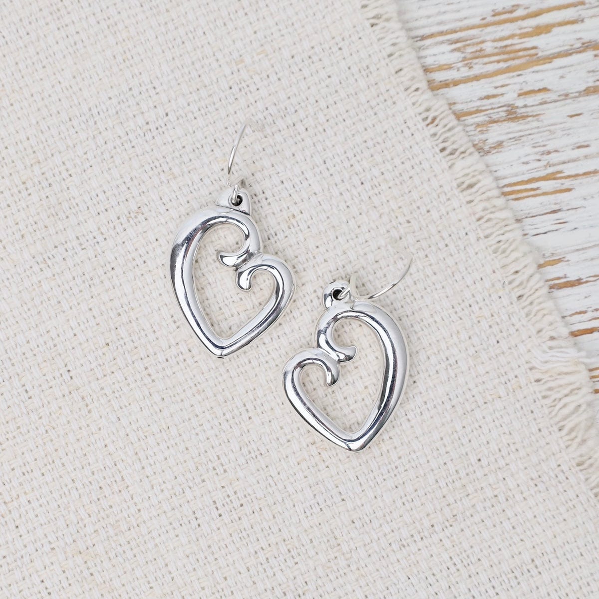 Electroform Slanted Heart Dangle Earrings – Dandelion Jewelry