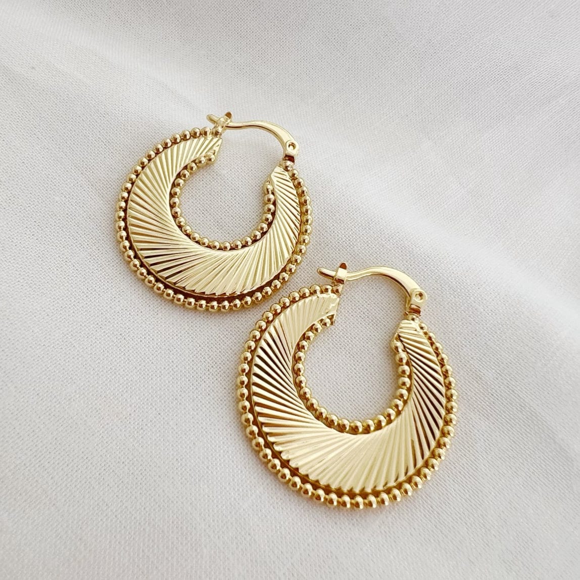 Freedom Sunburst Spiral Hoops Earrings Gold Filled – Dandelion Jewelry