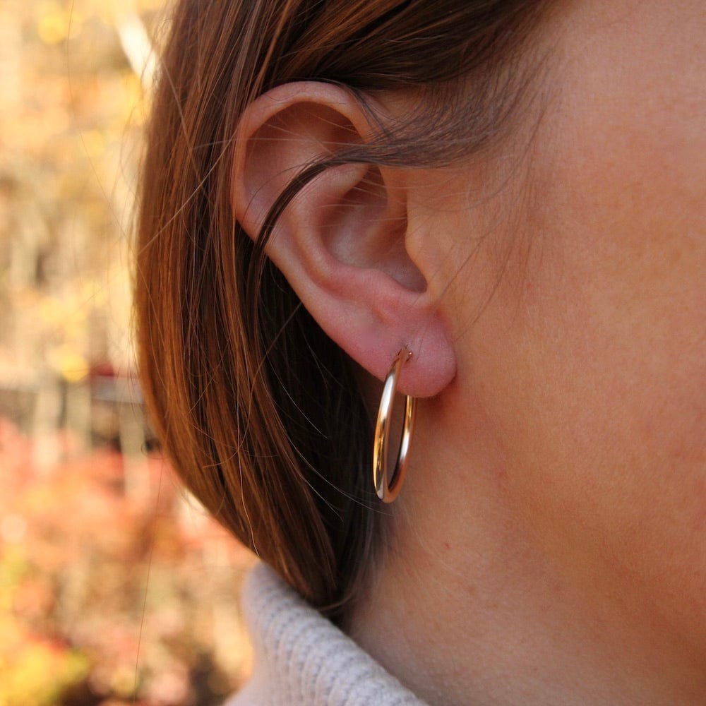 Thick Hoops 30 Mm Thick 30mm Gold Filled Tube Hoop – Dandelion Jewelry