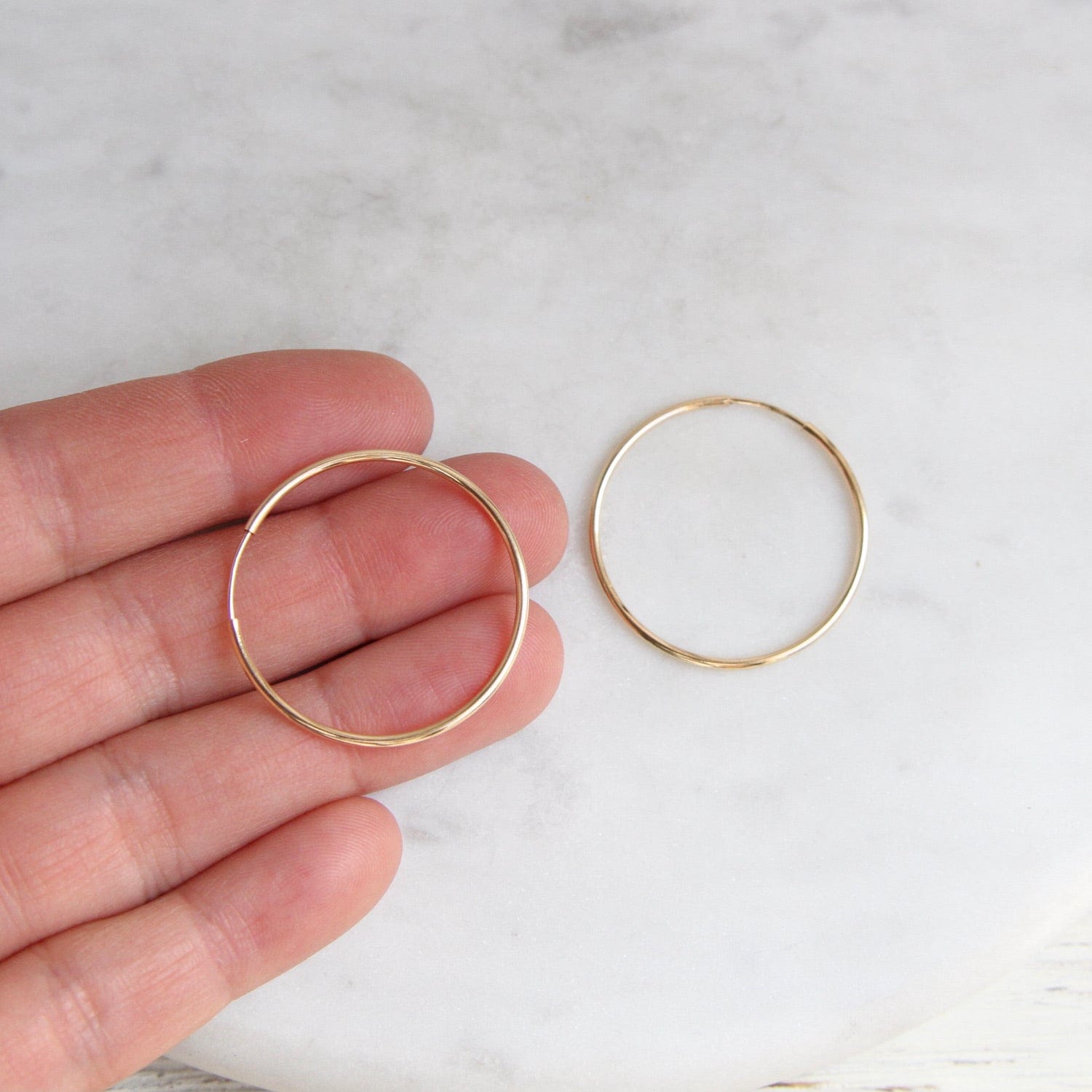 Thin 30 mm Gold Filled Infinity Hoop – Dandelion Jewelry