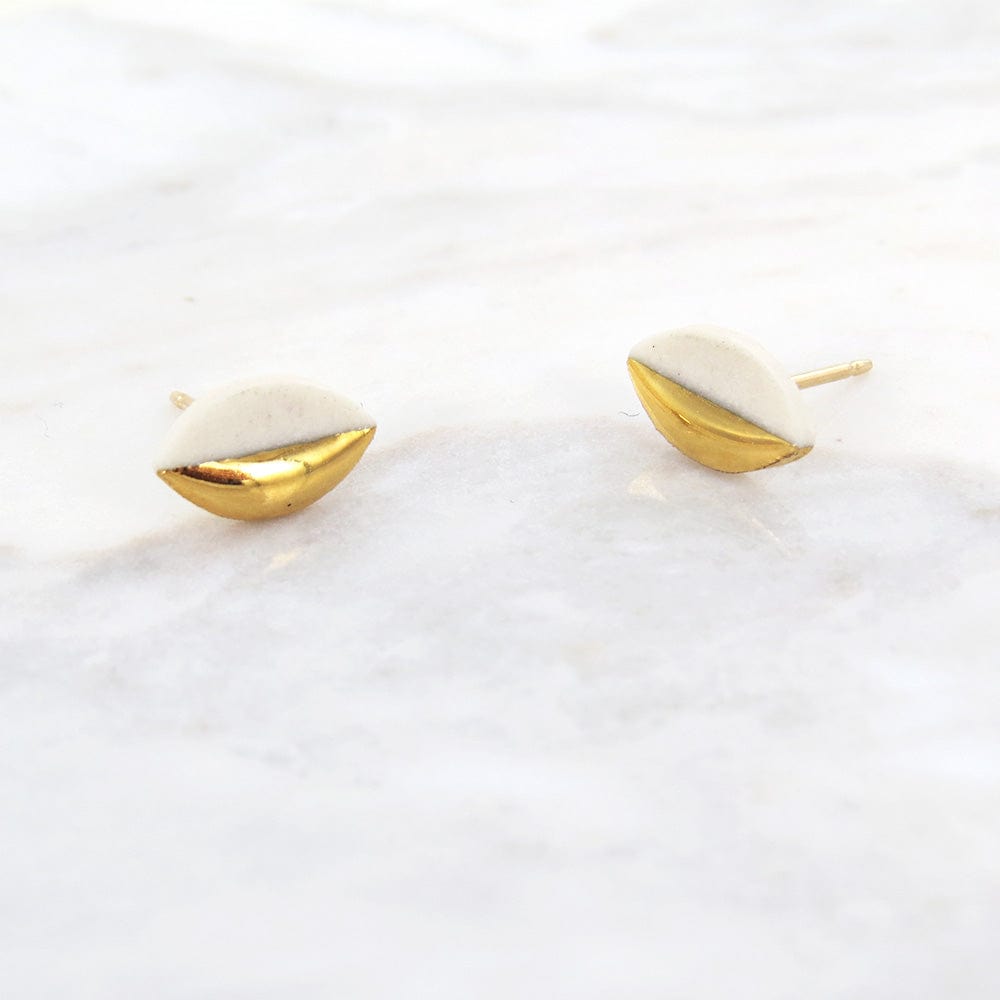 EAR-GF White Gold Dipped Marquise Studs