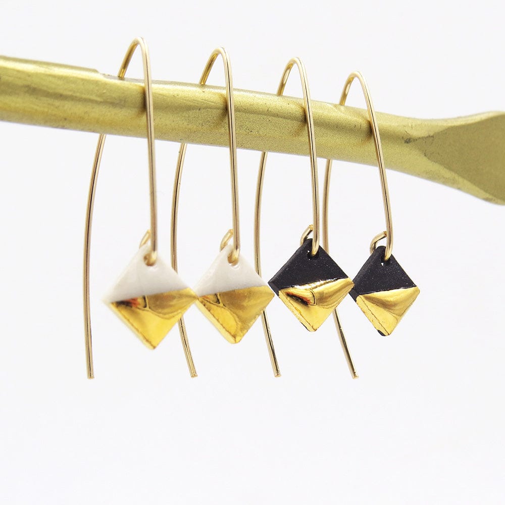 EAR-GF White Gold Dipped Square Earrings