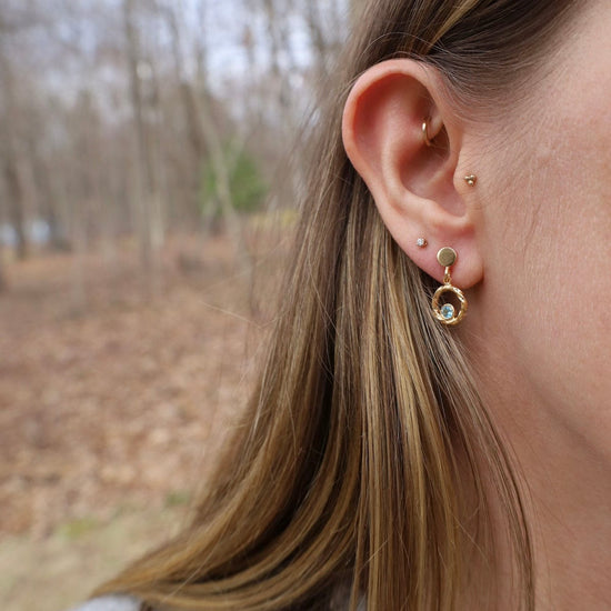 EAR Gold Plated Blue Topaz Dynamics Earrings
